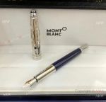 AAA Copy Mont Blanc Meisterstuck Around the World in 80 Days Doue Fountain Pen Blue&Silver Gift